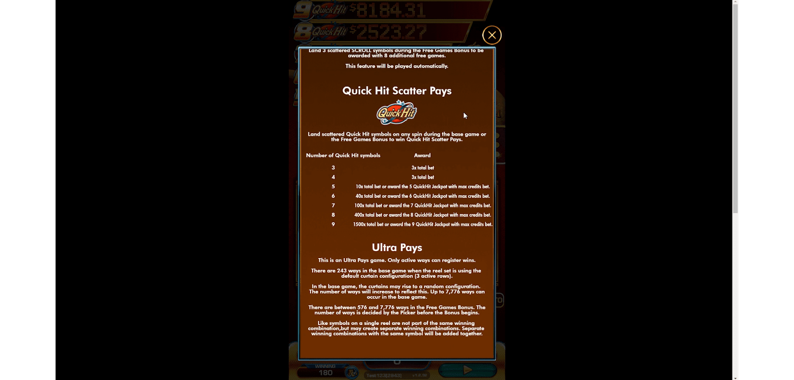 Quick Hit Ultra Pays Sun Dragon 5