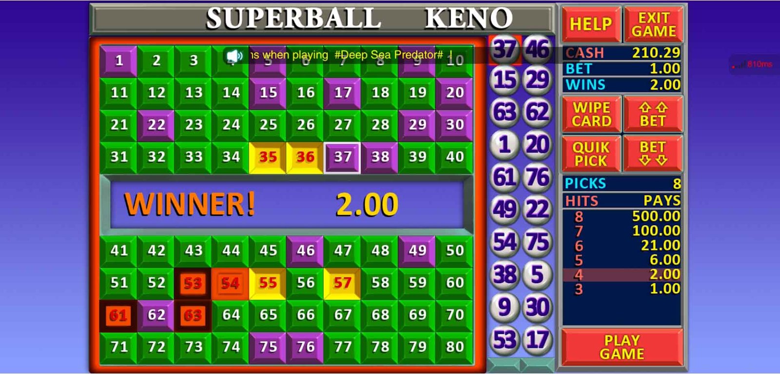 Super Ball Keno 6